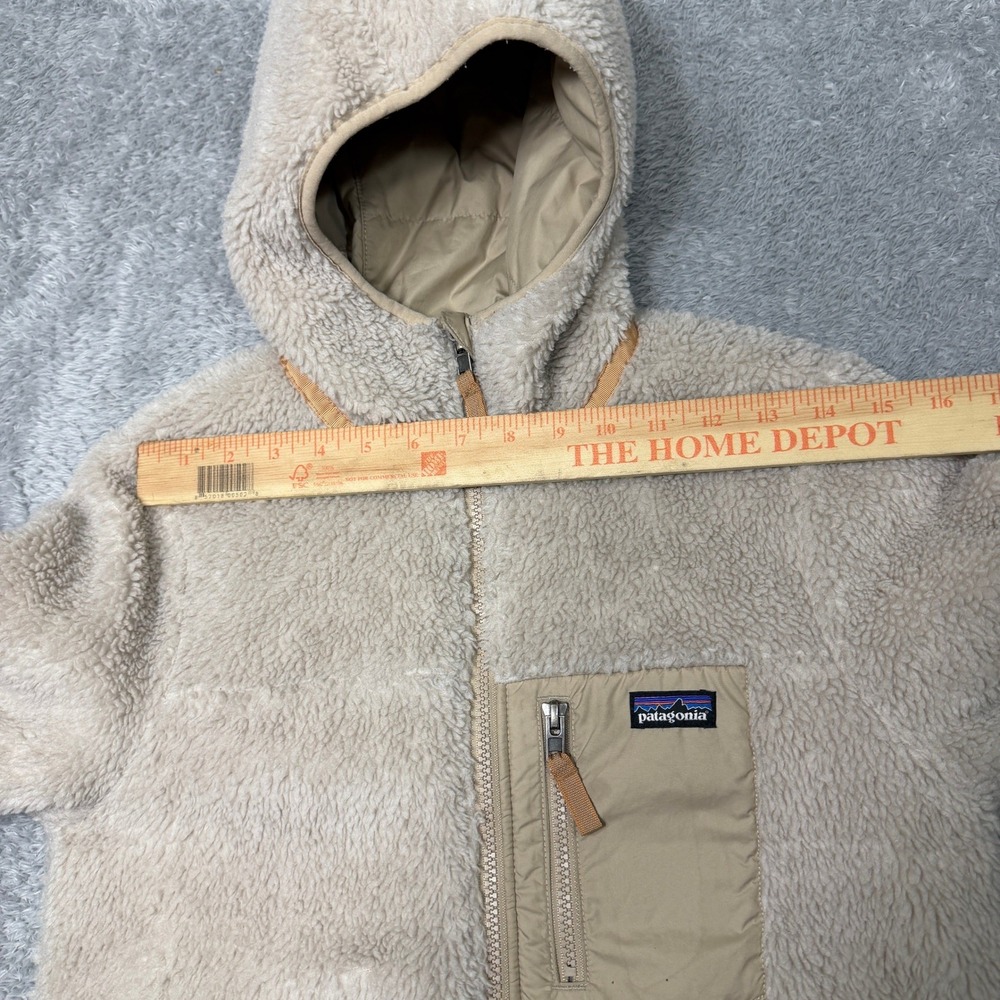 Patagonia Hoody Kids XL Tan Reversible Ready Freddy Fleece Puffer 68095FA22 - Picture 8 of 10